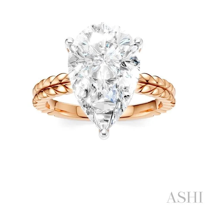 Pear Shape Semi-Mount Diamond Engagement Ring