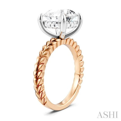 Round Shape Semi-Mount Diamond Engagement Ring