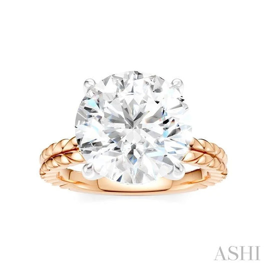 Round Shape Semi-Mount Diamond Engagement Ring