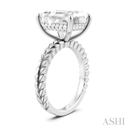 Emerald Shape Semi-Mount Diamond Engagement Ring