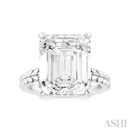 Emerald Shape Semi-Mount Diamond Engagement Ring