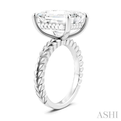 Emerald Shape Semi-Mount Diamond Engagement Ring