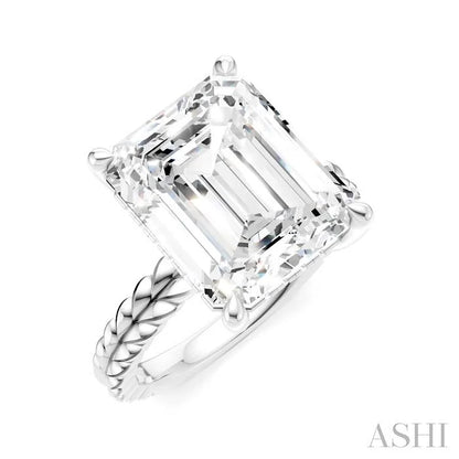 Emerald Shape Semi-Mount Diamond Engagement Ring