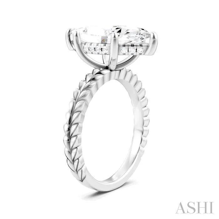 Marquise Shape Semi-Mount Diamond Engagement Ring