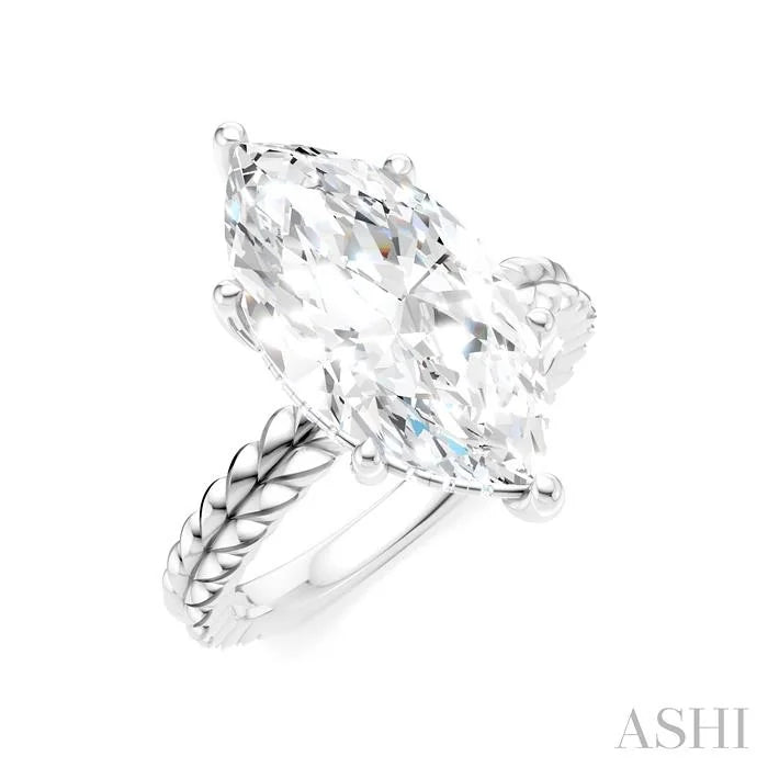 Marquise Shape Semi-Mount Diamond Engagement Ring