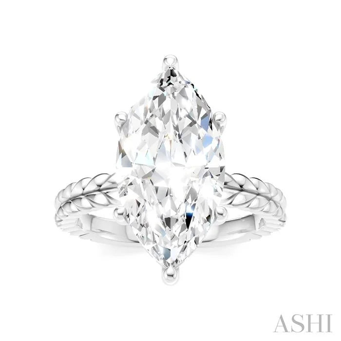 Marquise Shape Semi-Mount Diamond Engagement Ring