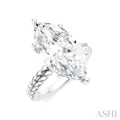 Marquise Shape Semi-Mount Diamond Engagement Ring
