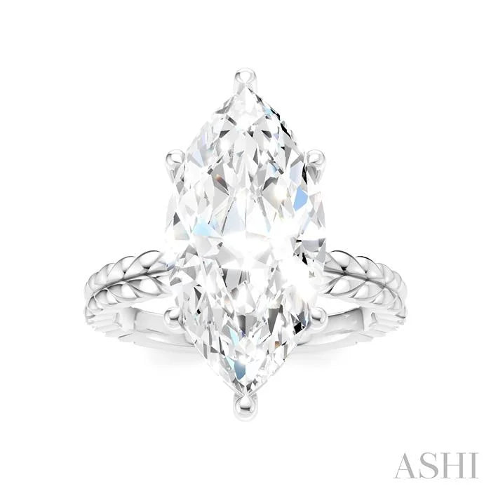 Marquise Shape Semi-Mount Diamond Engagement Ring