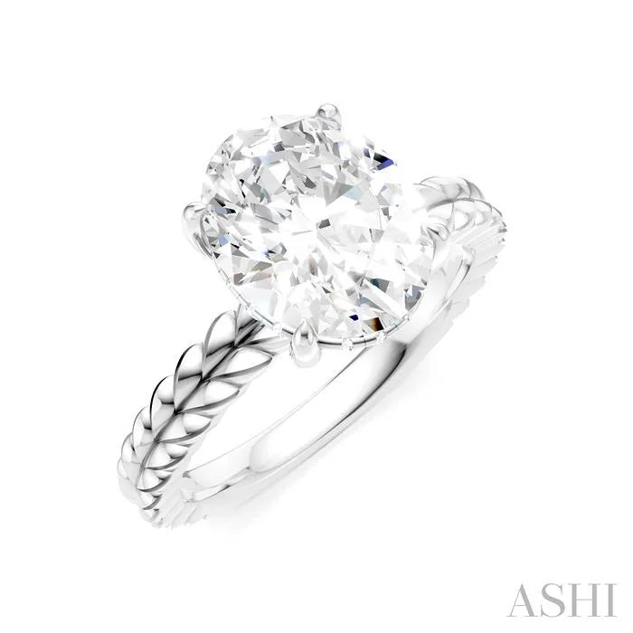 Oval Shape Semi-Mount Diamond Engagement Ring