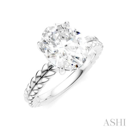 Oval Shape Semi-Mount Diamond Engagement Ring