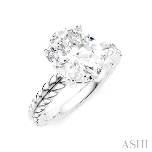 Oval Shape Semi-Mount Diamond Engagement Ring