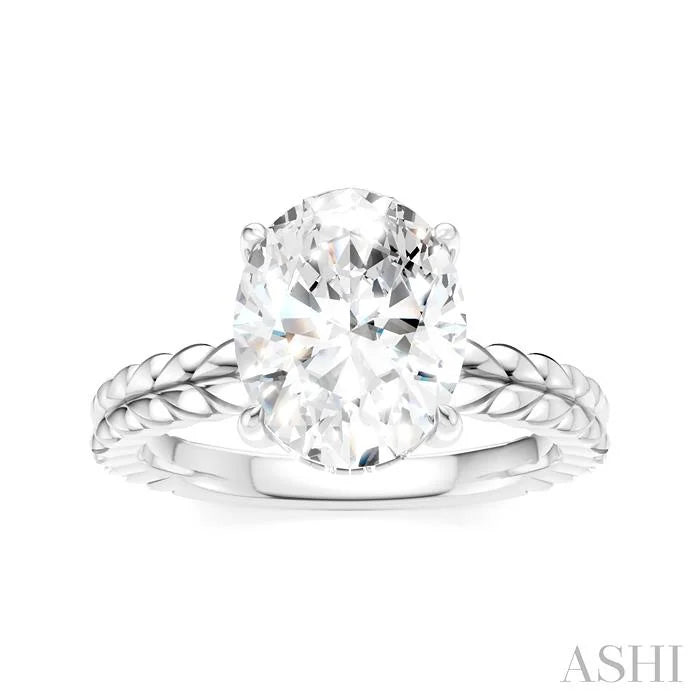 Oval Shape Semi-Mount Diamond Engagement Ring