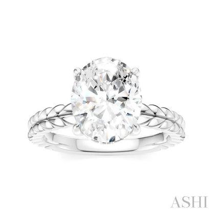Oval Shape Semi-Mount Diamond Engagement Ring