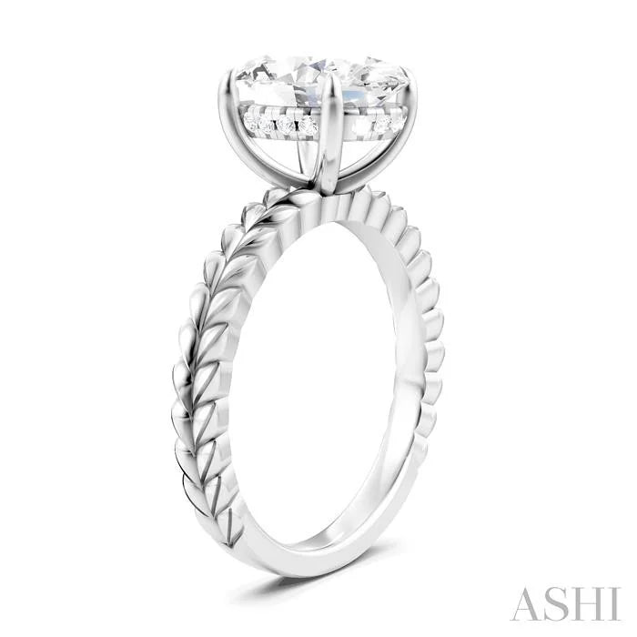 Oval Shape Semi-Mount Diamond Engagement Ring