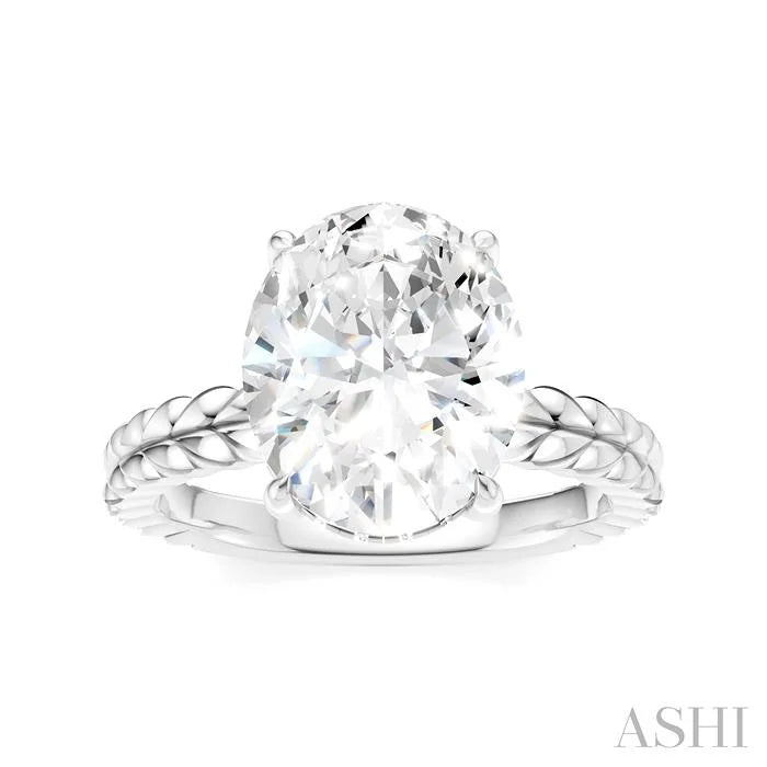 Oval Shape Semi-Mount Diamond Engagement Ring