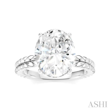 Oval Shape Semi-Mount Diamond Engagement Ring