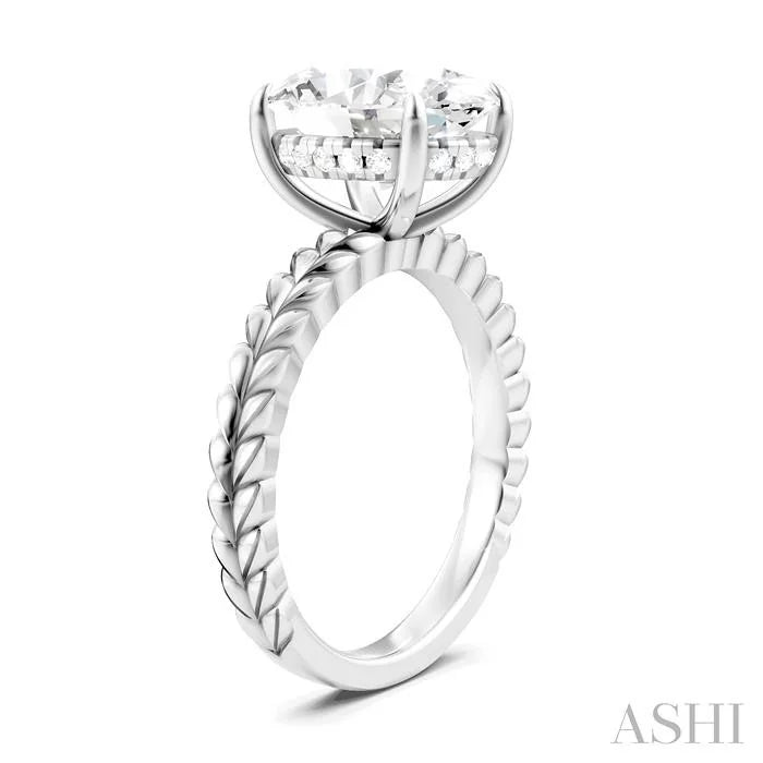 Oval Shape Semi-Mount Diamond Engagement Ring