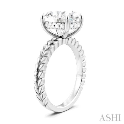 Oval Shape Semi-Mount Diamond Engagement Ring