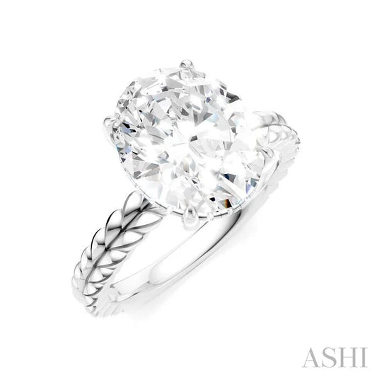 Oval Shape Semi-Mount Diamond Engagement Ring