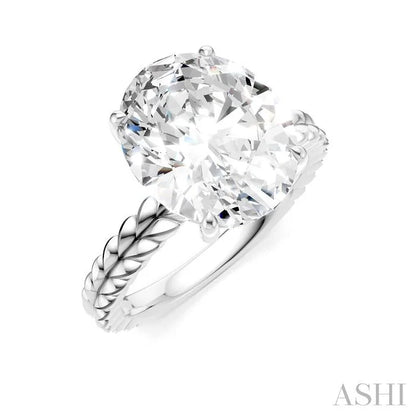 Oval Shape Semi-Mount Diamond Engagement Ring