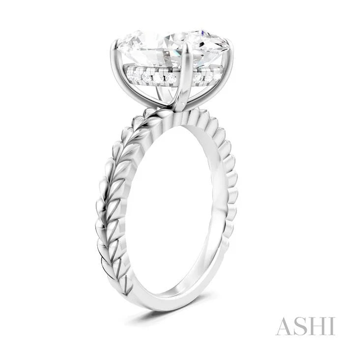 Oval Shape Semi-Mount Diamond Engagement Ring