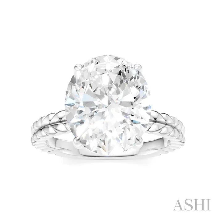 Oval Shape Semi-Mount Diamond Engagement Ring
