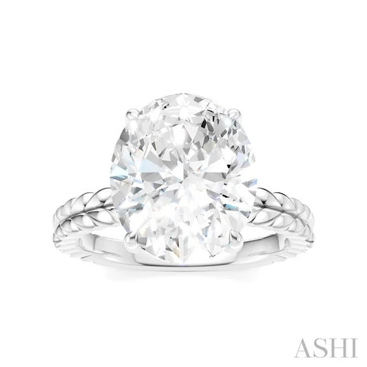 Oval Shape Semi-Mount Diamond Engagement Ring