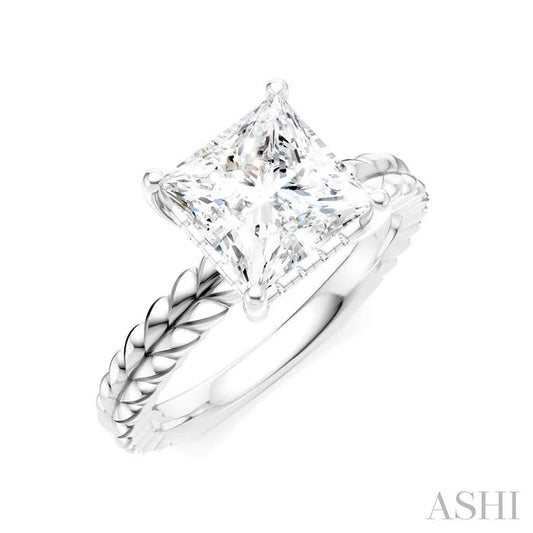 Princess Shape Semi-Mount Diamond Engagement Ring