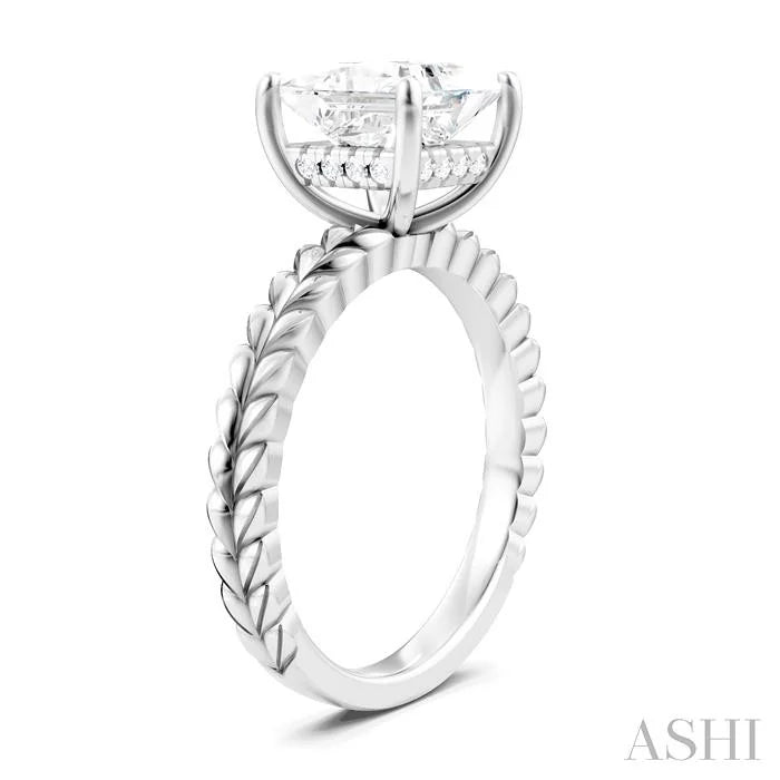 Princess Shape Semi-Mount Diamond Engagement Ring