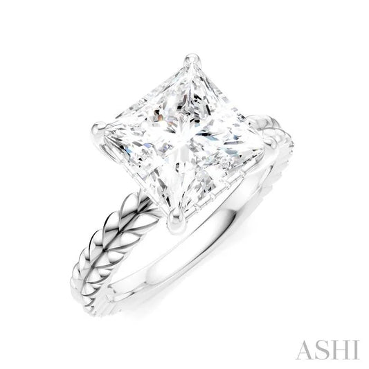 Princess Shape Semi-Mount Diamond Engagement Ring