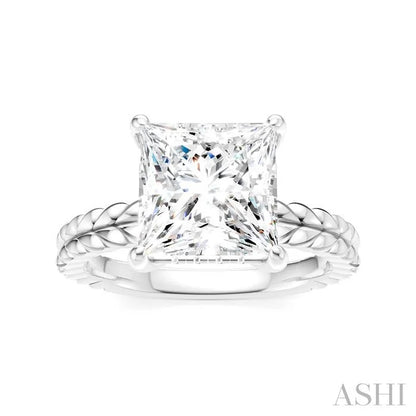 Princess Shape Semi-Mount Diamond Engagement Ring