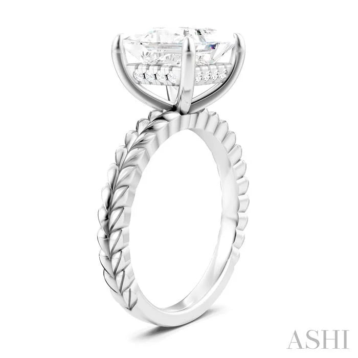 Princess Shape Semi-Mount Diamond Engagement Ring