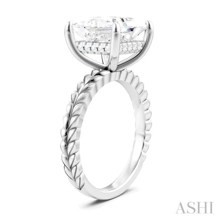 Princess Shape Semi-Mount Diamond Engagement Ring