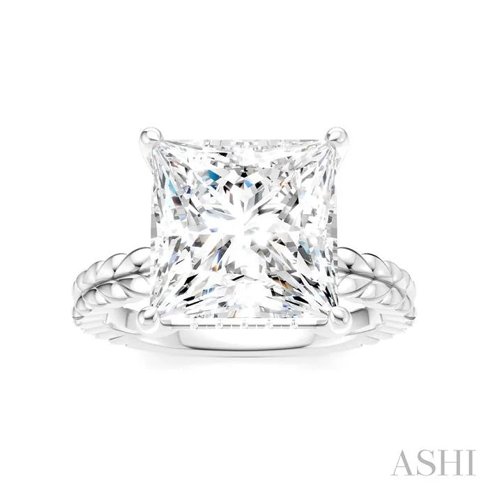 Princess Shape Semi-Mount Diamond Engagement Ring