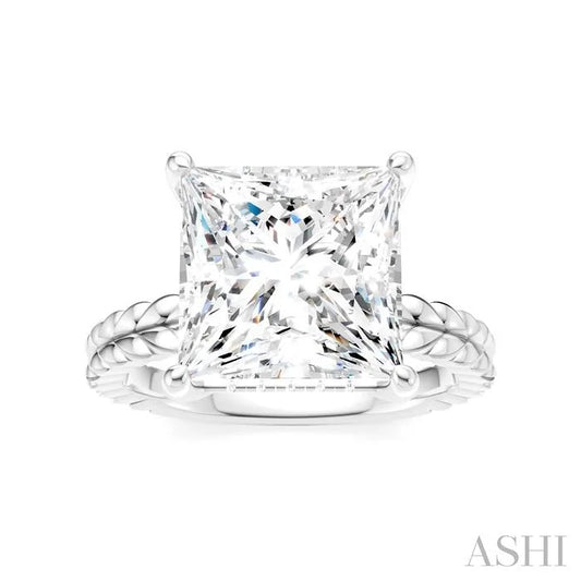 Princess Shape Semi-Mount Diamond Engagement Ring