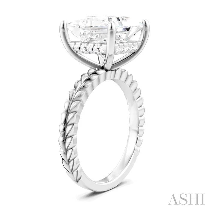 Princess Shape Semi-Mount Diamond Engagement Ring