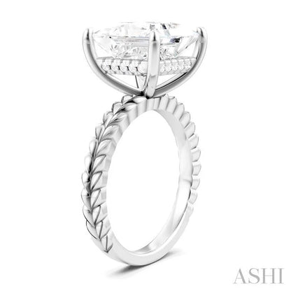 Princess Shape Semi-Mount Diamond Engagement Ring