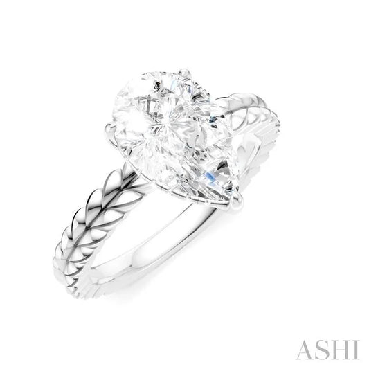 Pear Shape Semi-Mount Diamond Engagement Ring