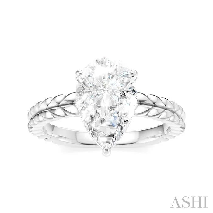 Pear Shape Semi-Mount Diamond Engagement Ring