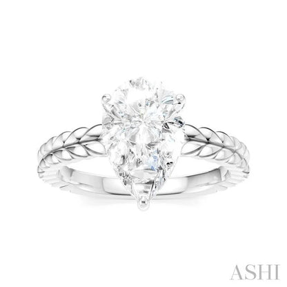 Pear Shape Semi-Mount Diamond Engagement Ring