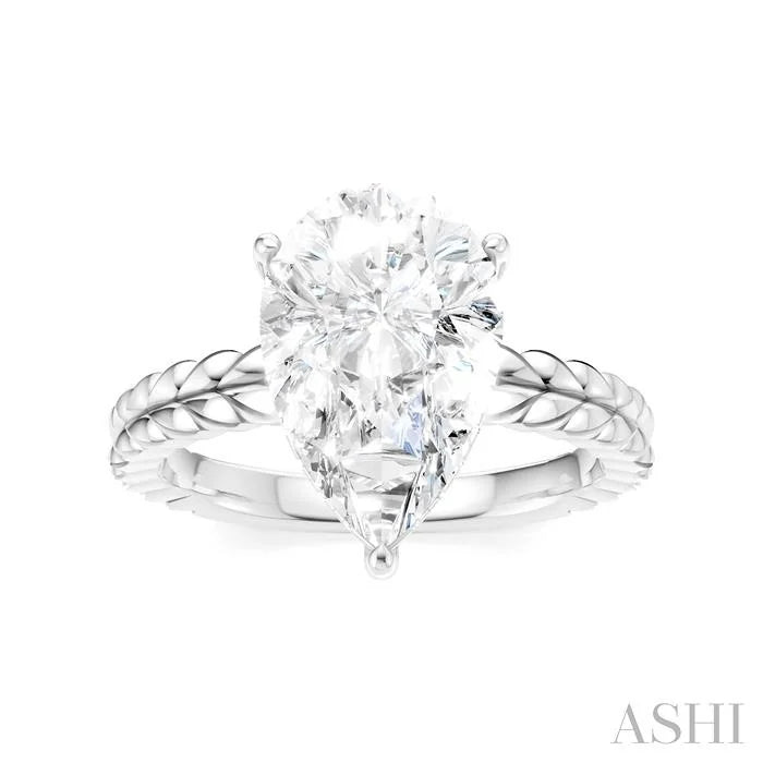 Pear Shape Semi-Mount Diamond Engagement Ring