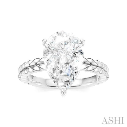 Pear Shape Semi-Mount Diamond Engagement Ring