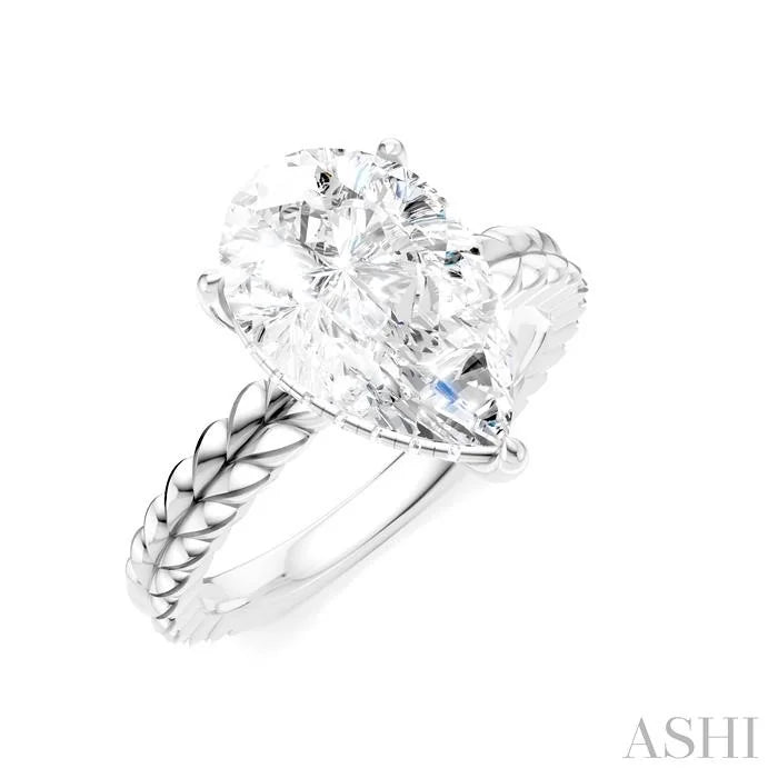 Pear Shape Semi-Mount Diamond Engagement Ring