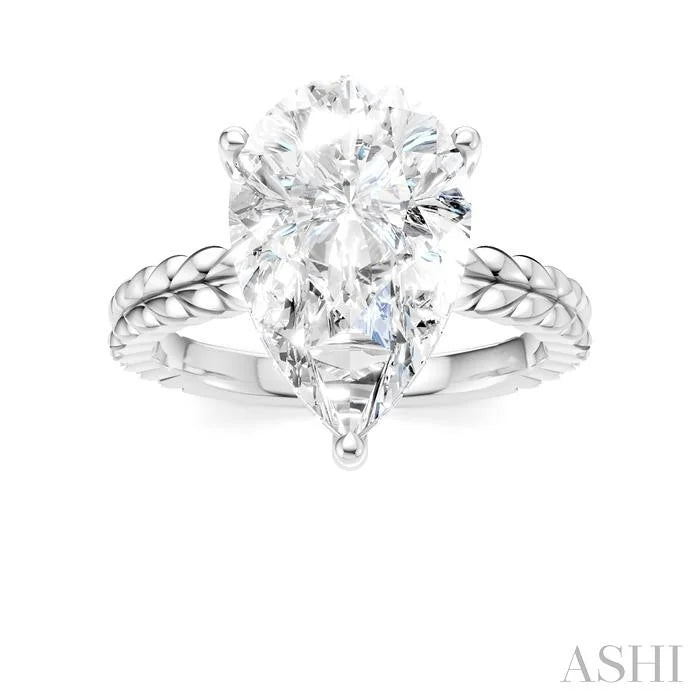 Pear Shape Semi-Mount Diamond Engagement Ring