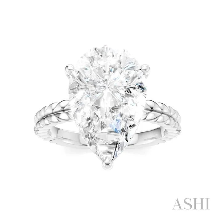 Pear Shape Semi-Mount Diamond Engagement Ring