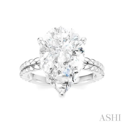 Pear Shape Semi-Mount Diamond Engagement Ring