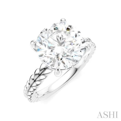 Round Shape Semi-Mount Diamond Engagement Ring
