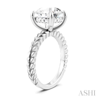 Round Shape Semi-Mount Diamond Engagement Ring