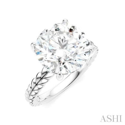 Round Shape Semi-Mount Diamond Engagement Ring