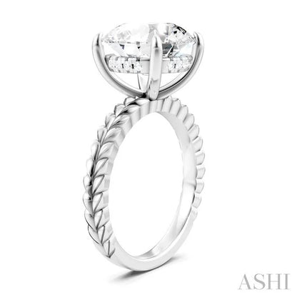 Round Shape Semi-Mount Diamond Engagement Ring